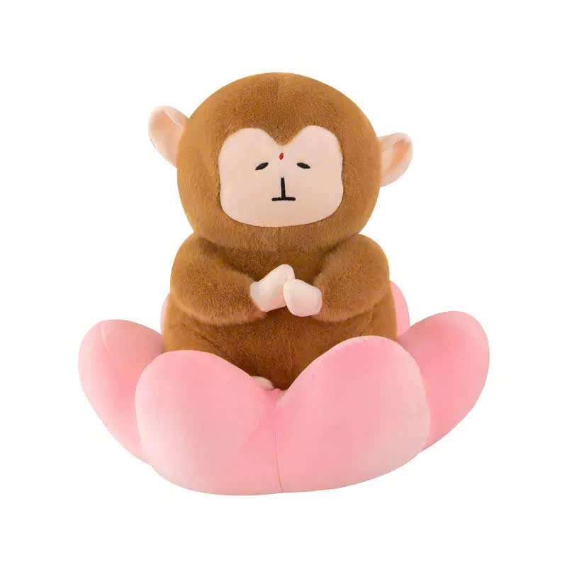 Gấu Bông Khỉ Ngồi Đài Sen Thiền Định 27cm