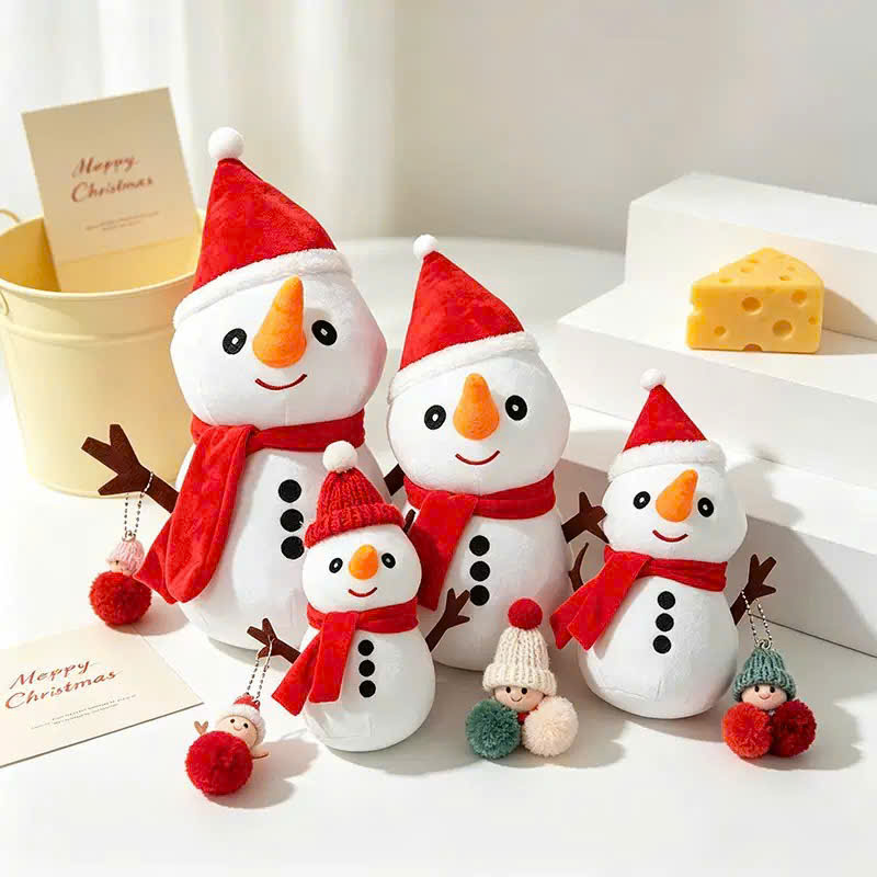 Gấu Bông Người Tuyết Đội Mũ Noel Khăn Đỏ
